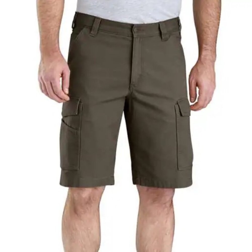 *NWT Carhartt Men's Rugged Flex Canvas Cargo Work Shorts - Brown